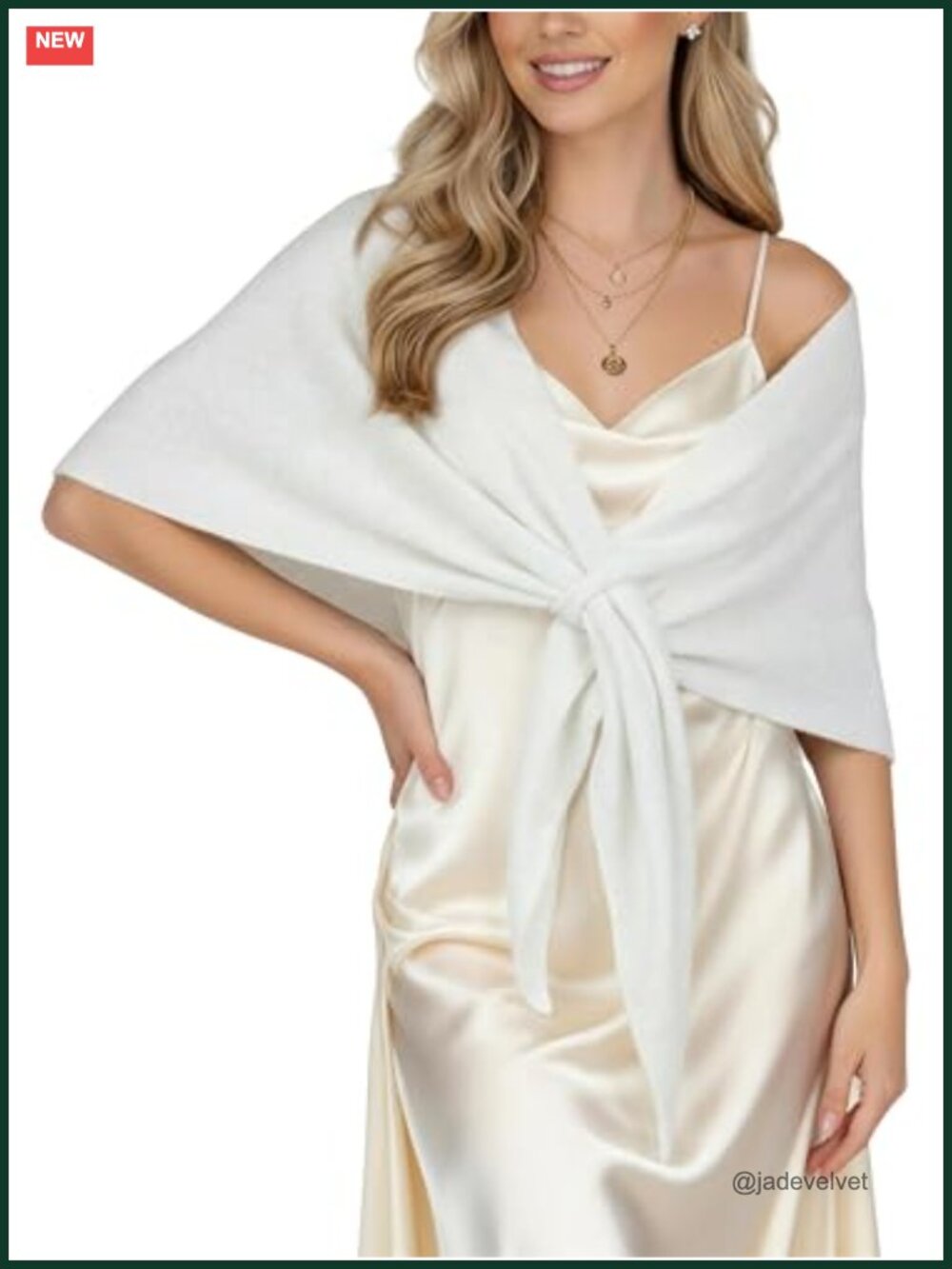 Women's Wool Blend Knit Triangle Shawl Wrap Poncho